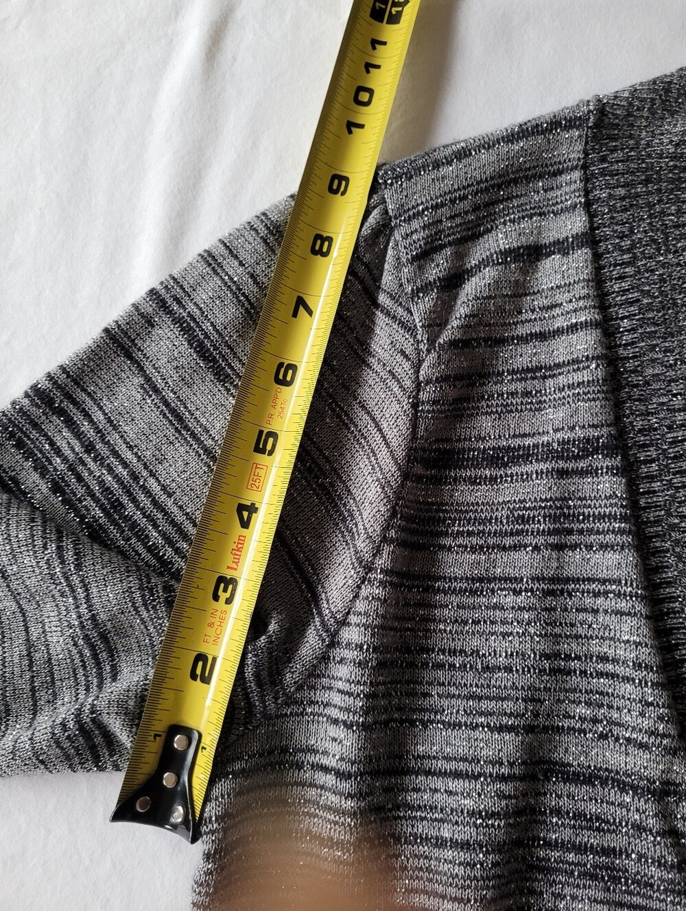 Apostrophe Gray Marled Short Sleeve Cropped Cardigan Size L - Picture 5 of 6